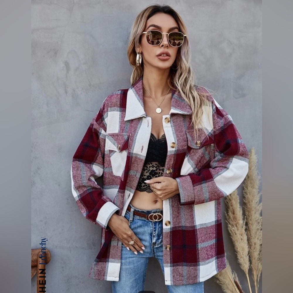 SHEIN Red Flannel